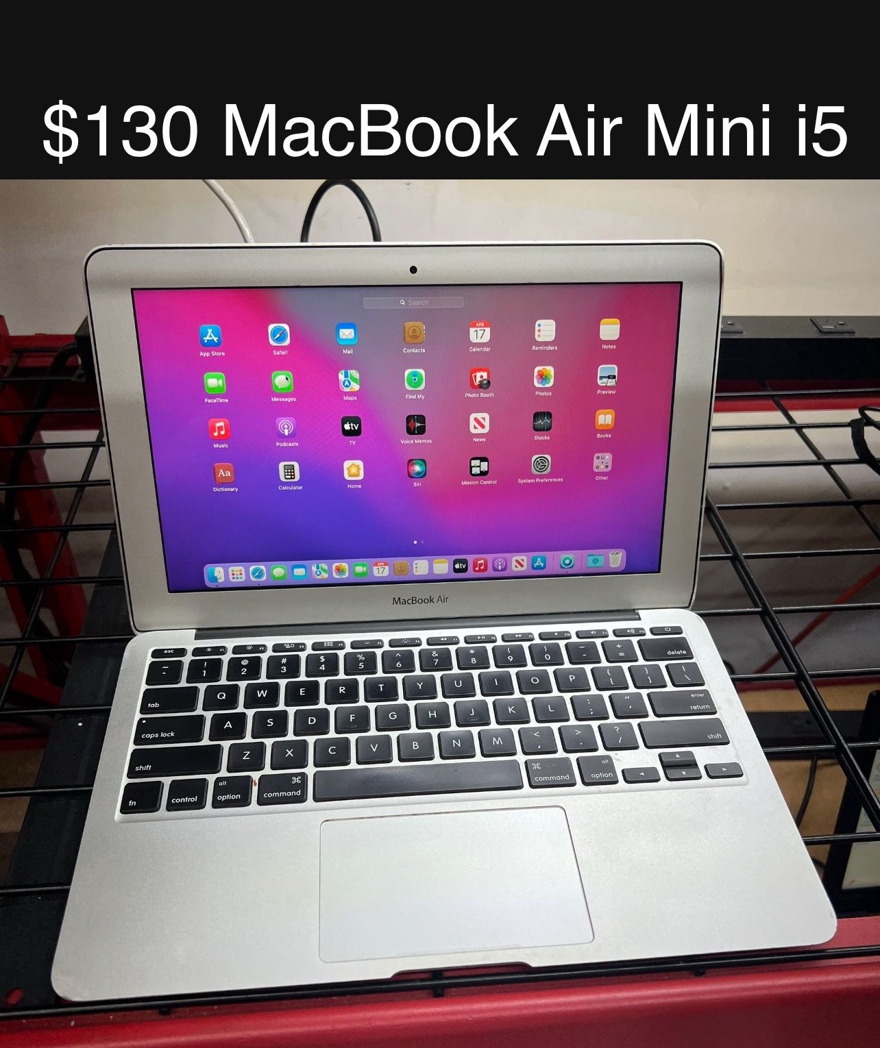 Apple MacBook Air Mini Laptop 11” i5 SSD Mac OS Monterey Good Battery