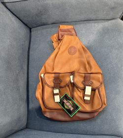 Vintage Faux Leather Sling Backpack 