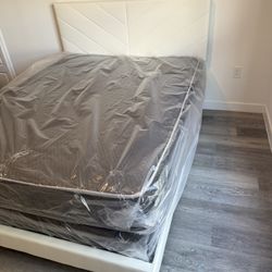 Queen  Bed Frame With Mattress All New Furniture And Free Installation   Free Delivery 