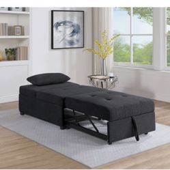 Corduroy Black Sofa Pull Up Bed 