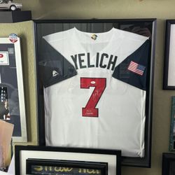 Large Framed Christian Yelich Signed WBC Jersey