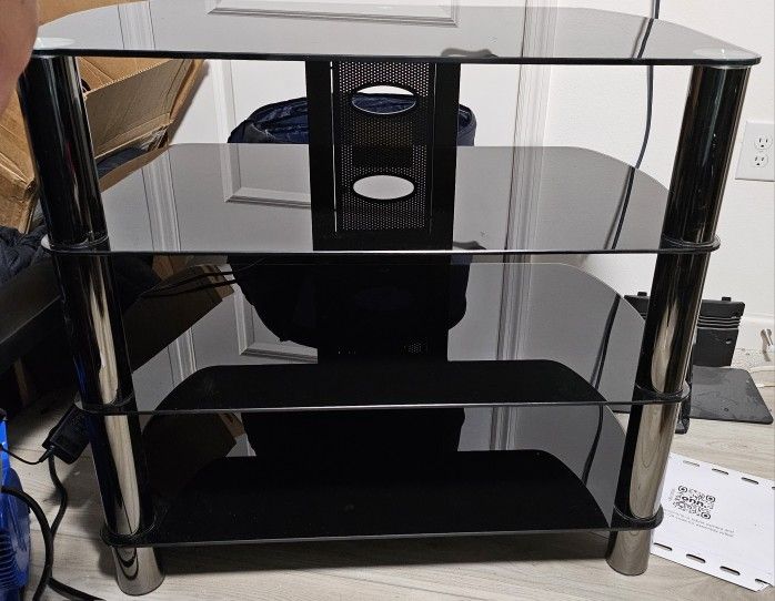 Black Glass TV Stand $120 OBO
