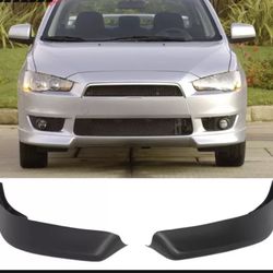 Fits 08-15 Mitsubishi Lancer OE Style Front Bumper Lip Splitter Apron PP 2PC