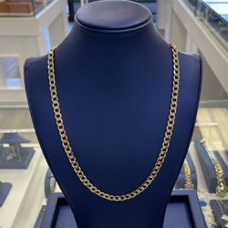 Chain Cubanlink 8,5mm 10k Gold Semisolid 24 Inch 