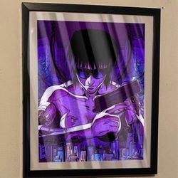 Custom Art Piece of the anime movie ghost in the shell cover in black frame