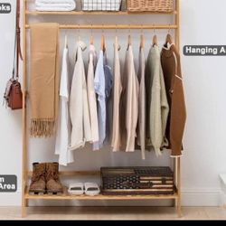 Bamboo Clothes Rack 