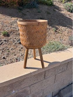 Woven Basket Stool / Side Table (Boho Style)