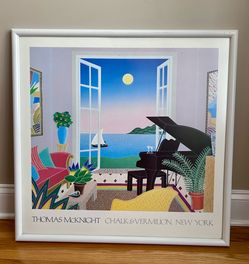 Vintage Thomas McKnight Framed Art Print – Postmodern "Chalk & Vermilion" Poster