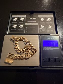 Gold cuban link bracelet 14k
