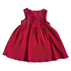 Next Girls Red Sequinned Pleated Dress US 6 Girl 