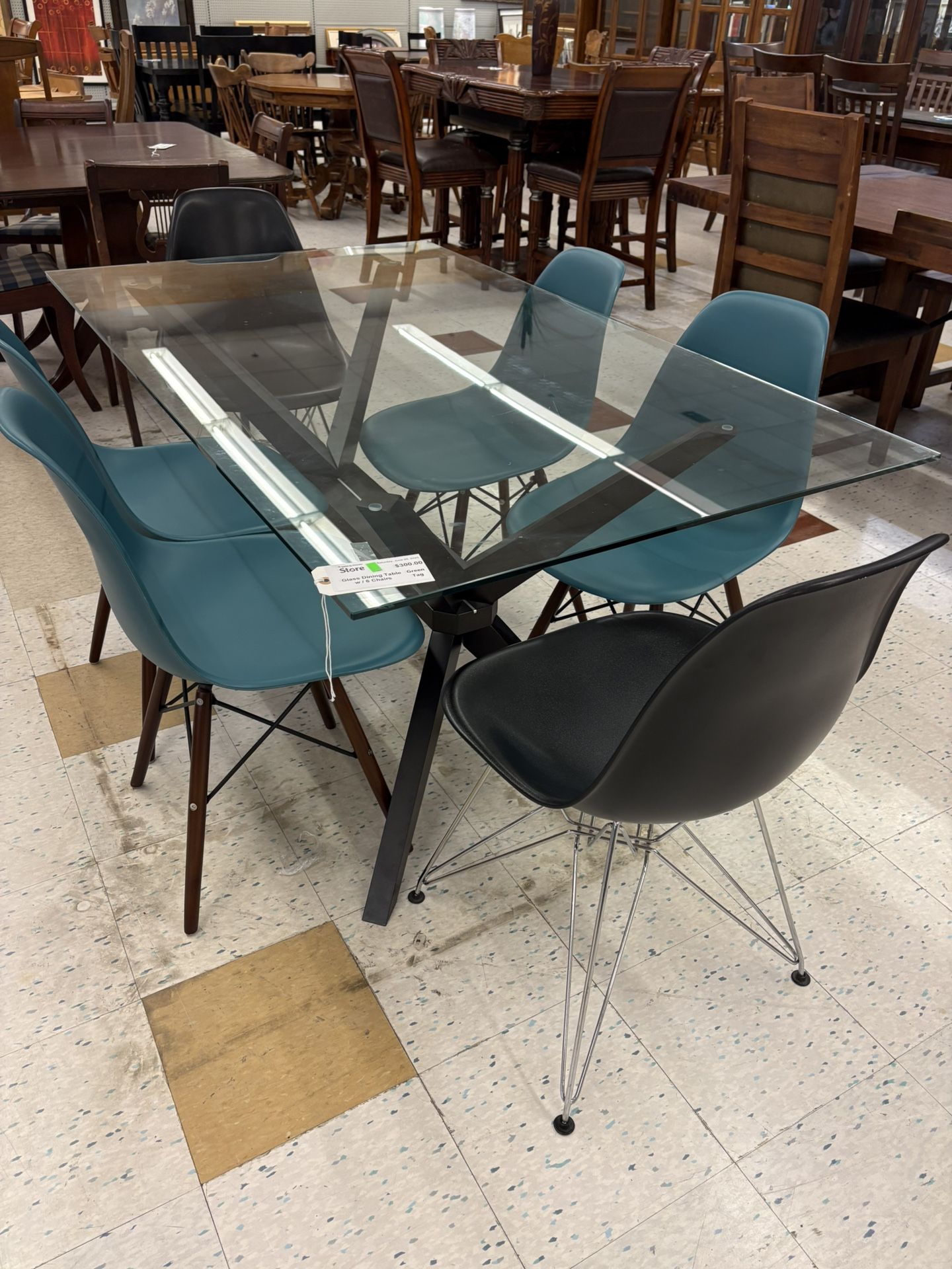 Glass Dining Table w/6 Chairs