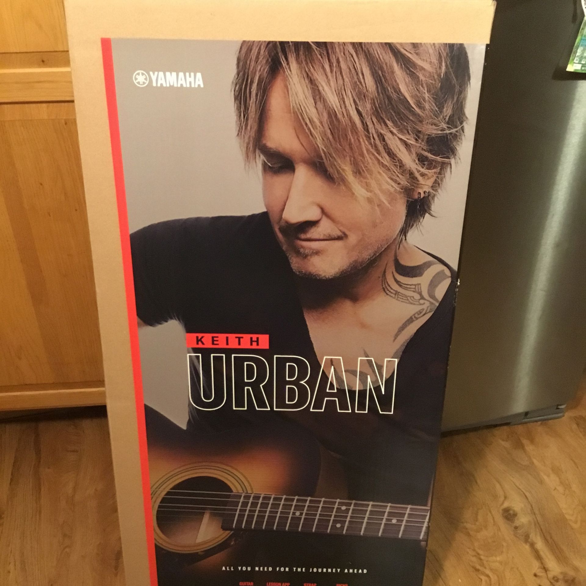 Keith Urban Guitar by Yamaha New In Box Bundle with Interactive Lesson App, Guitar Straps & Picks