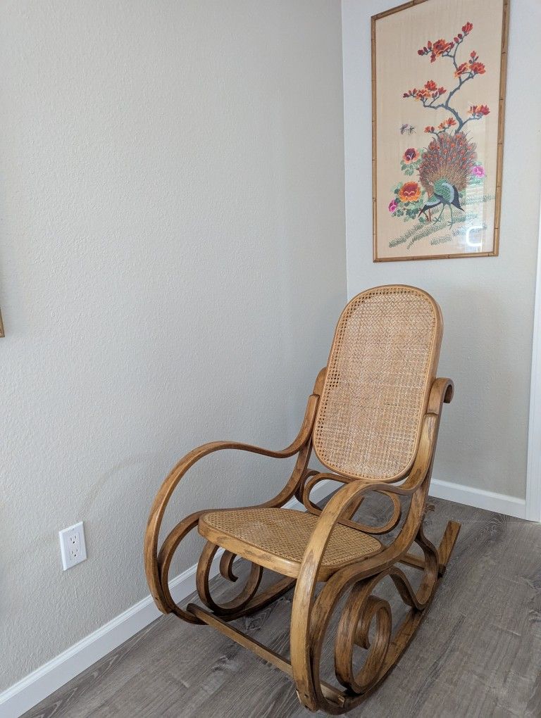 Vintage 1950 Wood Rocking Chair