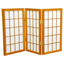 Oriental Furniture 2’ Tall 3-Panel Desktop Shoji Screen