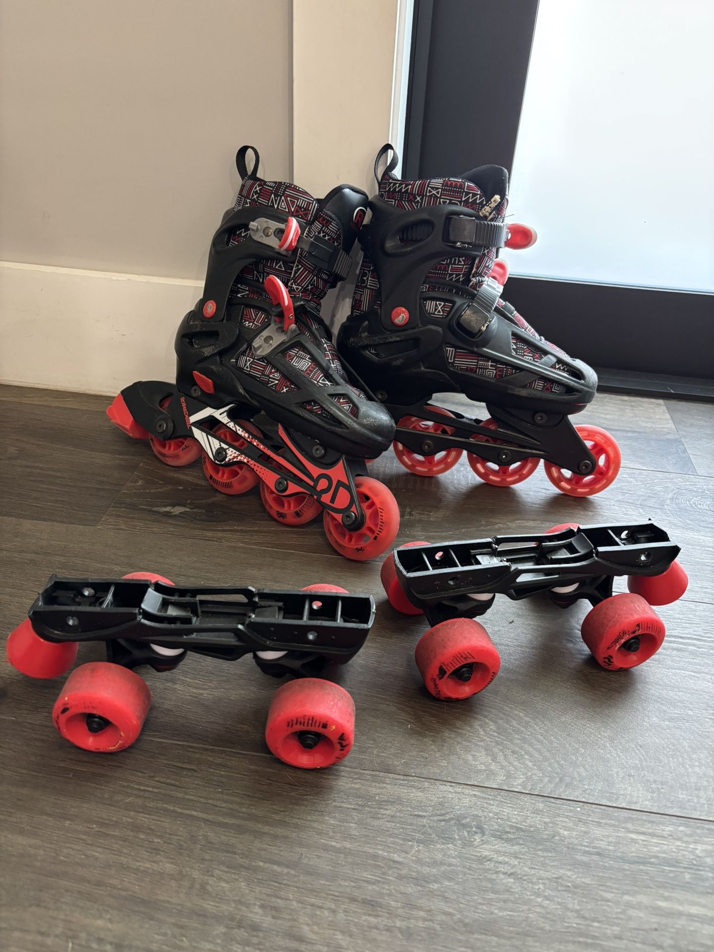 Roller Derby Falcon 2-in-1 Combo Quad and Inline Skates for Kids, Adjustable Sizing