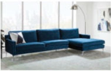 All Modern/ Wayfair Blue Velvet Sectional Couch