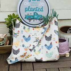 Heather Sue Sews Chicken Crossbody Bag 13x12in NEW