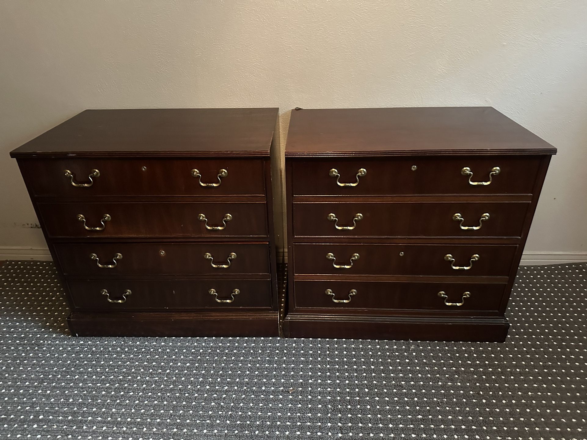 Pair Of Mahogany Filing Cabinets