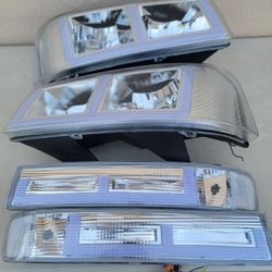 03-23 Chevrolet Express Gmc Savana LED DRL Headlights Luces Micas Calaveras Faros Faroles Focos Chevy Headlamps