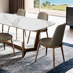 7pc Ceramic Top Dining Table Set