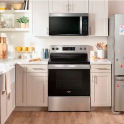 ☀️#1008 Whirlpool - 1.7 Cu. Ft. Over-the-Range Microwave with 1000-Watts Cooking Power - Stainless S