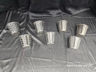Commercial Food Processor Shredder & Grater Cone Attachment Lot – 7 Pieces