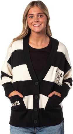 Minnie Mouse Black and White Striped Cardigan
