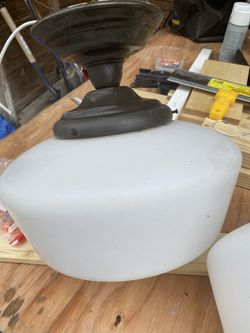 Two Ceiling Mount 12" Vintage Look Schoolhouse Lights