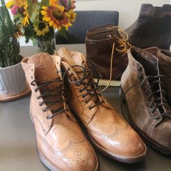 $500 New Italian Handmade Wingtip Boots