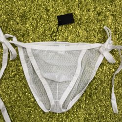 Sheer Mesh Bikini Briefs B reathable See-Through Underwear Adjustable Si de T ie Sexy Low R ise Panties Lingerie