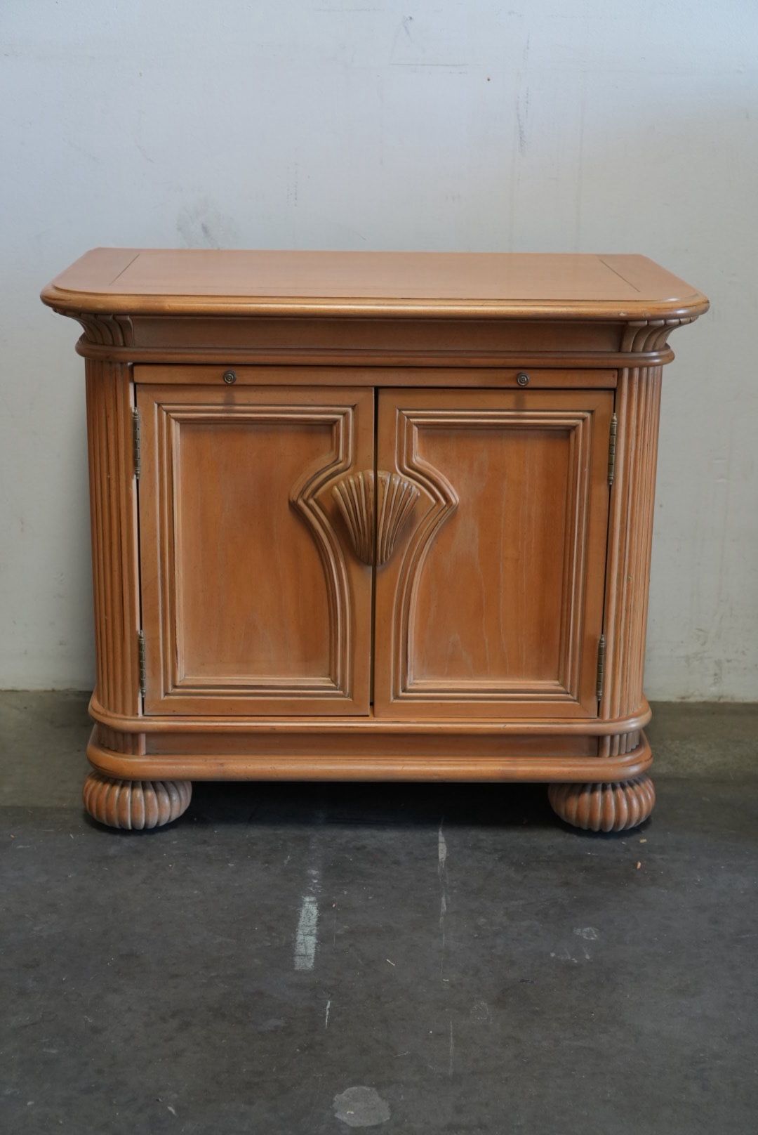 Vintage Bernhardt Oak Nightstand - Mid-Century Neoclassical Bedroom Furniture 1960s