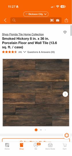 Smoked hickory look tile