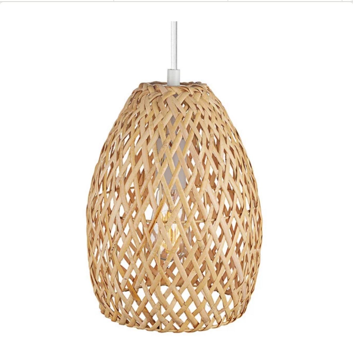 Globe Bohemian Chic Natural Twine / Matte White Pendant Light