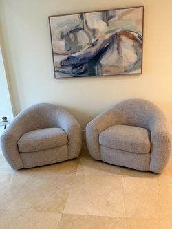 Rotating lounge chairs grey large