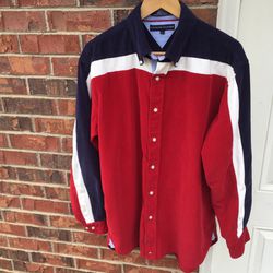 VINTAGE TOMMY HILFIGER CORDUROY CASUAL BUTTON DOWN SHIRT
