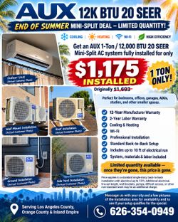 END OF SUMMER MINI-SPLIT DEAL -

LIMITED QUANTITY!