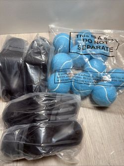 4 Pack Indoor Cycling Rocker Feet Adapters with 10 Blue Tennis Balls Stability Accessories