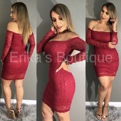 Burgundy lace dress