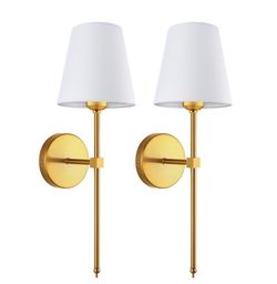 Wall Sconces Sets Of 2, Retro Industrial Wall Lamps, Vanity Sconces Wall Lighting With White Fabric Shades, Wall Lights Suitable For Bathroom Bedroom 