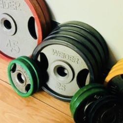 Handle grip plates / weights w/ rubber coating 255lbs of weight