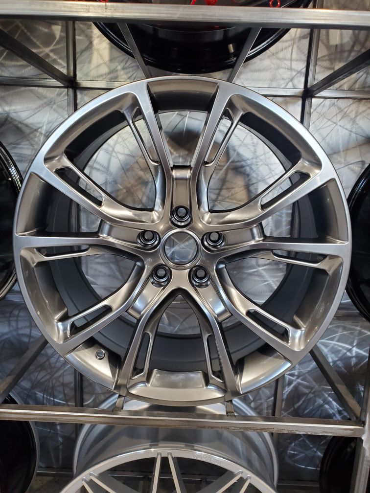 22" jeep set metallic wheels fits grand Cherokee and durango 5x127 rim wheel tire shop