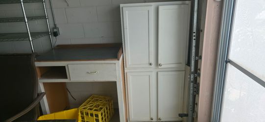 White Wood Storage Cabinet with Doors
