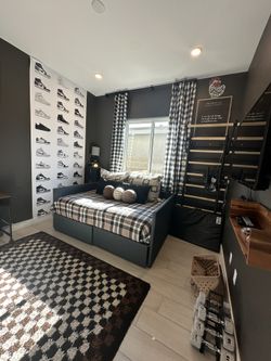 Upholstered Daybed - Charcoal Grey Fabric