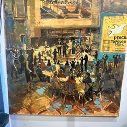 Signed canvas painting ‘Peace Through Music’ 