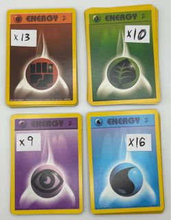 (Lot Of 48 Total Cards) Base Set Unlimited Energy’s Shown Pokemon TCG