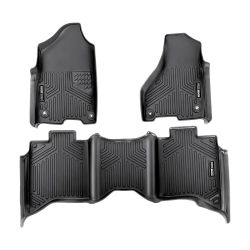 Vevor Truck Floor Liners, Fits Dodge Ram 1500/2500/3500 & 1500 Classic 2013-2018/2019-2022(Crew Cab Only), Include 3 Front & Second Row Mats, Weather-