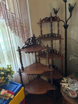 2 corner wooden 3 level display racks