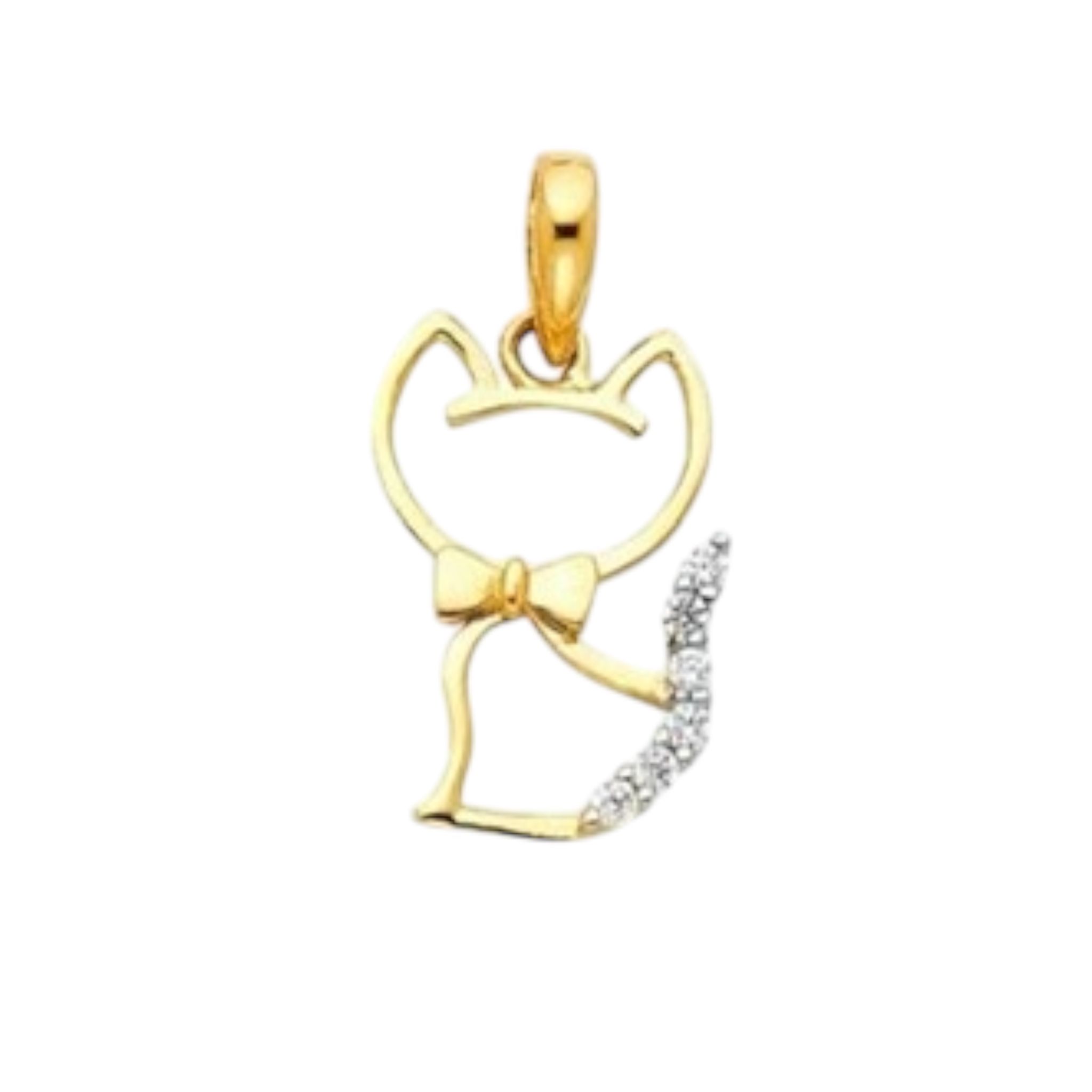 Mini pendant 14k yellow gold. Cat