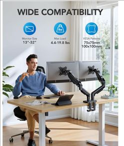 Flowlift Dual Monitor desk mount-NEW