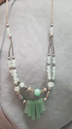 Sterling silver jade necklace
